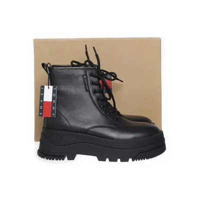 Laced boots (Black) from Tommy Hilfiger Jeans Leather