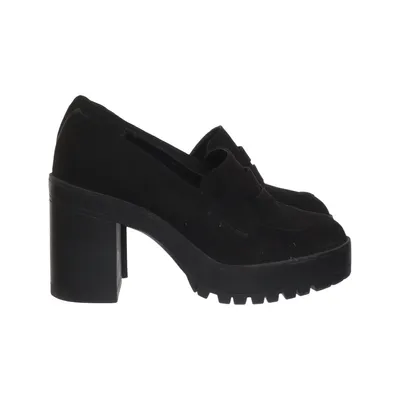 Loafers (Black) from London Rebel Faux leather