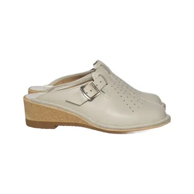 Træsko (Beige) fra Troentorp Læder