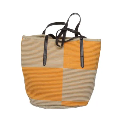 Canvas bag (Orange, Beige) from Zara Cotton