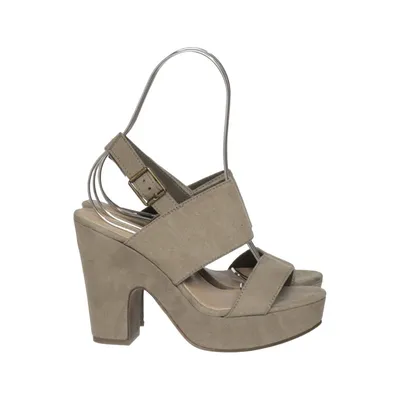 High heel sandals (Beige) from Attitude Faux suede