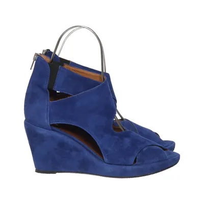 Wedges (Blue) from Nude Leather