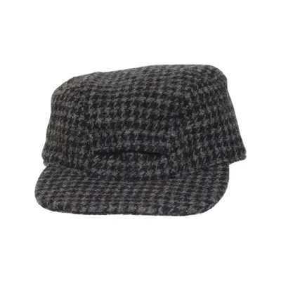 Flat cap (Gray, Black) from Beams Polyester, Wool