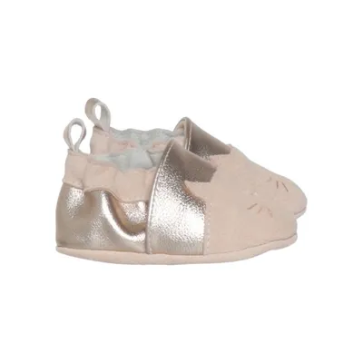 Chaussons pour bébé (Rose, Or) de Obaïbi Cuir