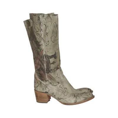Cowboyboots (Grå) från Made in italy Skinn