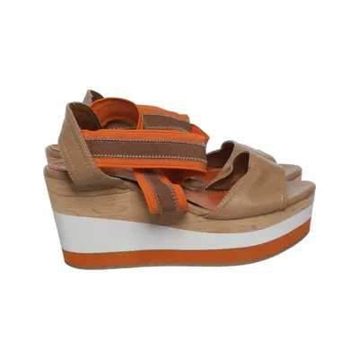 Kilehælssko (Beige, Brun, Orange) fra Marco Tozzi Læder