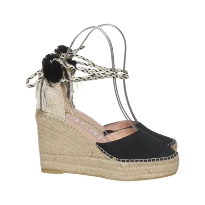 Chaussure compensées (Noir, Beige) de Macarena Cuir