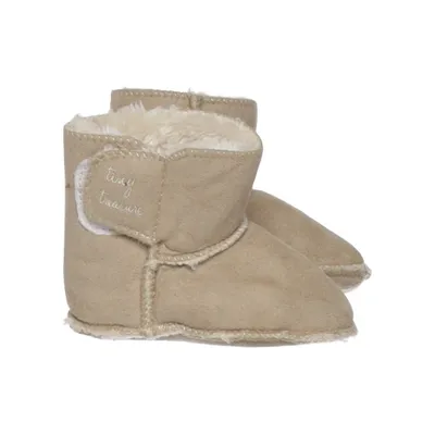 Chaussons pour bébé (Beige) de Tiny Treasure Cuir, Laine