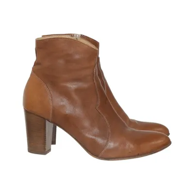 Heeled boots (Brown) from Progetto Leather