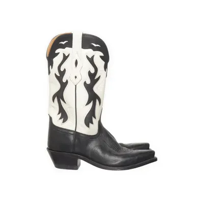 Cowboylaarzen (Zwart, Wit) van Bootstock Leer