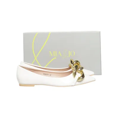 Ballet flats (White, Gold) from Mia & Jo