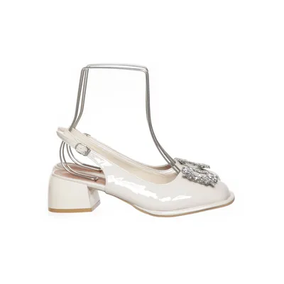 Højhælede sandaler (Hvid, Sølv) fra Fashion