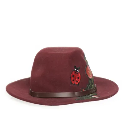 Chapeau en feutre (Rouge, Multicolore) Laine