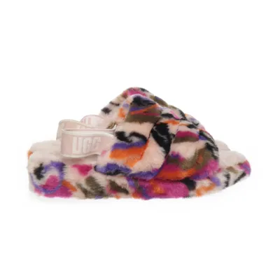 Tofflor (Fluff Yeah Logo Slide Multicolore) från UGG Pälsimitation