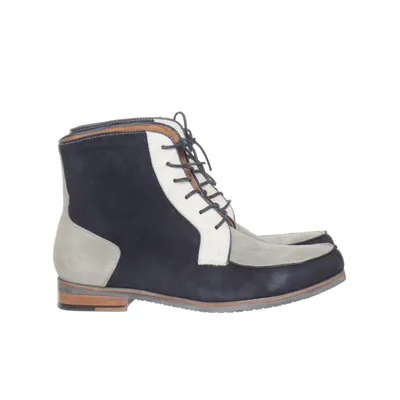 Laced boots (Blue, Gray) from Quarvif Suede