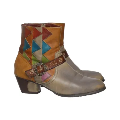 Ankle boots (Brown, Multicolored) from Laura Vita Leather
