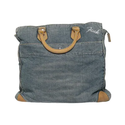 Handtasche (Blau, Braun) von Fcuk Jeans Baumwolle