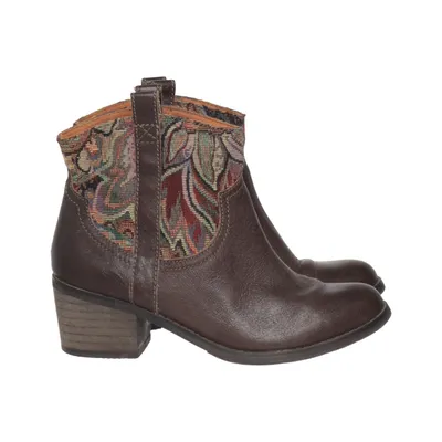 Heeled boots (Brown, Multicolored) from L.O.G.G by H&M Leather