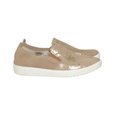 Chaussures d'été en toile (Beige, Or) de Sköna Marie Cuir, Daim