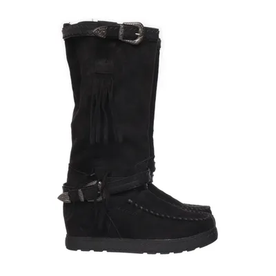 Boots (Black) from Jeeini Faux suede