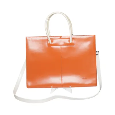 Handtas (Oranje, Wit) van Daniela Moda Leer