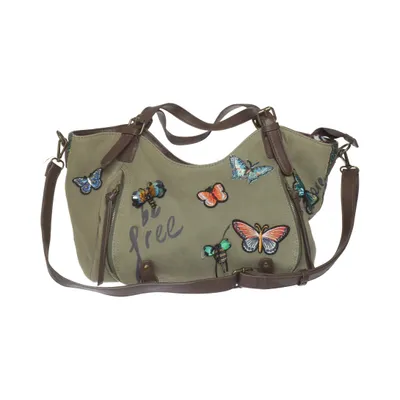 Sac à bandoulière (Vert, Multicolore) de Desigual Coton, Polyuréthane