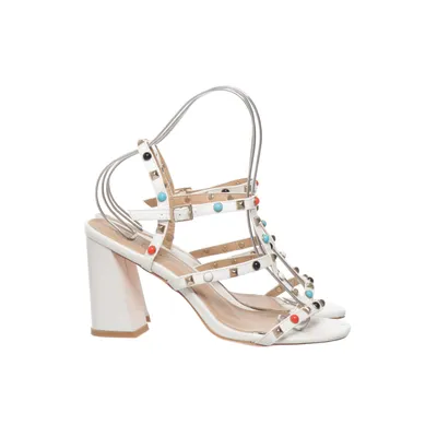 High heel sandals (White, Multicolored) from Ella Cruz