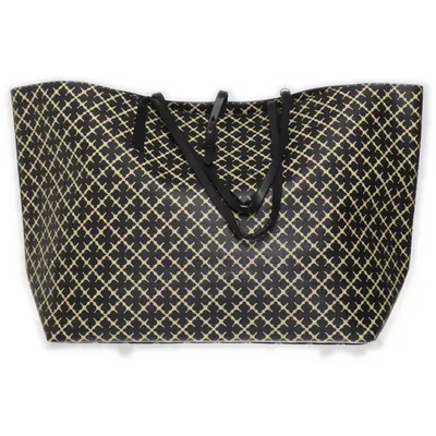 Håndtaske (Sort, Beige) fra By Malene Birger Bomuld, Læder
