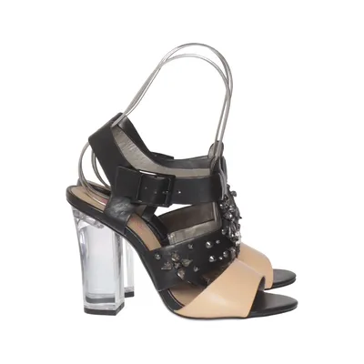 High heel sandals (Black, Beige) from JustFab