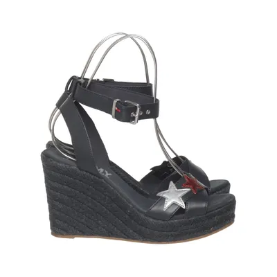 Sleehakken (Zwart) van Tommy Hilfiger Jeans Leer