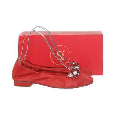 Ballerina's (Leder Ballerina mit Schmucksteinen) van Si Leer