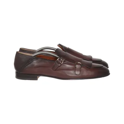 Monk strap shoes (Brown) from Santoni Leather