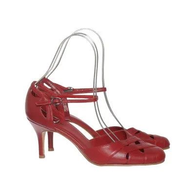 Højhælede sandaler (Rød) fra Bianco Footwear Læder