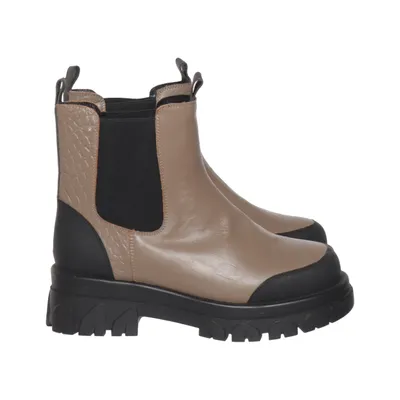 Chelsea boots (Beige, Svart) från Zizzi Skinn