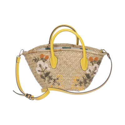 Sac à main (Beige, Jaune, Multicolore) de Zara Coton, Polyuréthane