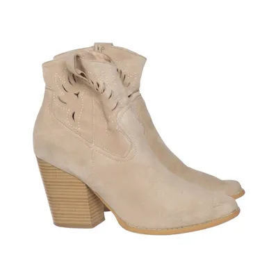 Heeled boots (Beige) from Bella Paris Leather