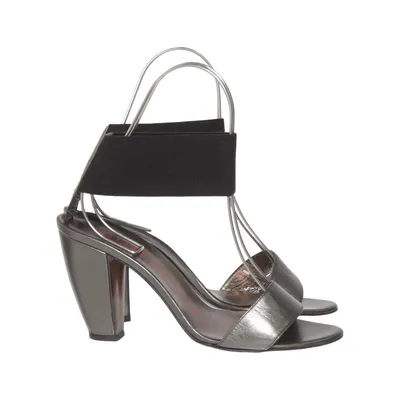 High heel sandals (Silver, Black) from Walter Steiger Leather