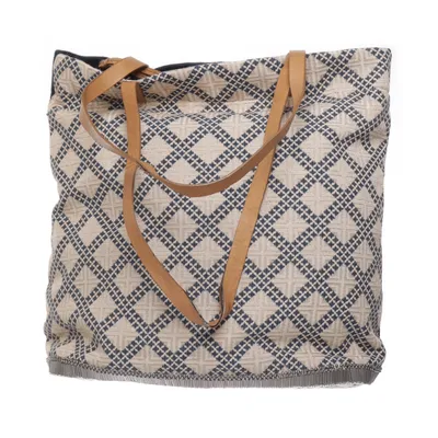 Handbag (Beige, Blue) from Oysho Cotton, Polyester, Leather