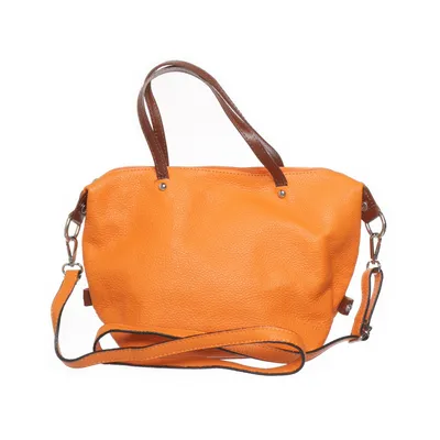 Handtas (Oranje, Bruin) van Made in italy Leer