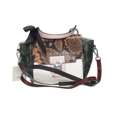 Axelremsväska (Vit, Grön, Brun) från Uterqüe Bomull, Skinn