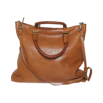 Handtas (Bruin) van Uterqüe Katoen, Leer, Polyester