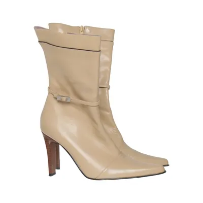 Heeled boots (Beige) from Nyla Leather