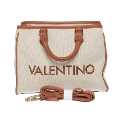 Shoulder-bag (Beige, Brown) from Valentino by Mario Valentino Cotton, Polyurethane
