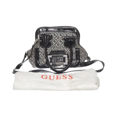 Handbag (Black, Gray) from Guess Cotton, Polyester, Polyurethane