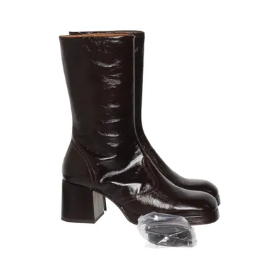 Bottes à talons (Marron) de Miista Cuir