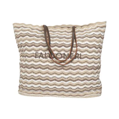 Sac de plage (Beige, Marron, Blanc) de Falconeri Polyester