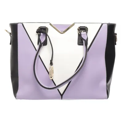Handväska (Svart, Vit, Lila) från Miss Lulu Skinnimitation