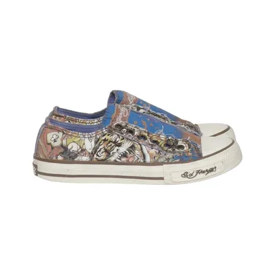 Canvas shoes (Blue, Multicolored) from Ed Hardy Cotton