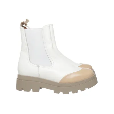 Chelsea boots (White, Beige) from DWARS