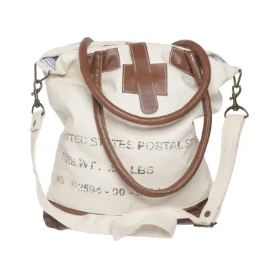 Sac en toile (Beige, Marron) Coton, Cuir